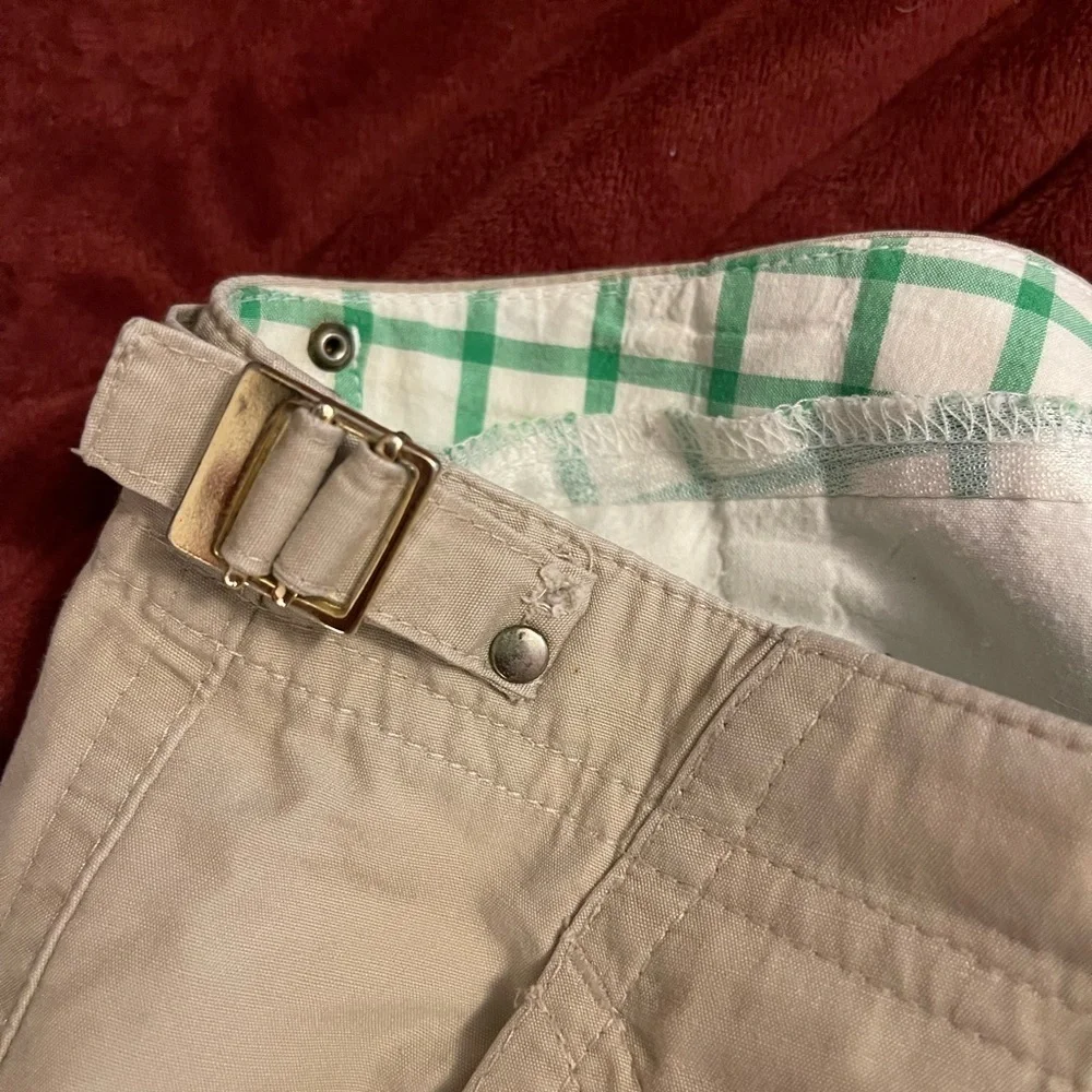 RALPH‎ LAUREN WOMEN'S DRESS CAPRI PANTS GOLD Pebble SIZE 12 GREEN TAG Polo Match